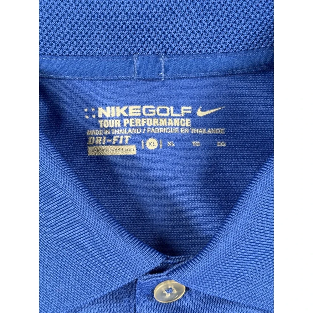 Nike Golf Polo Shirt Mens XL Blue Tour Performance Short Sleeve Active Dri Fit - Picture 9 of 10